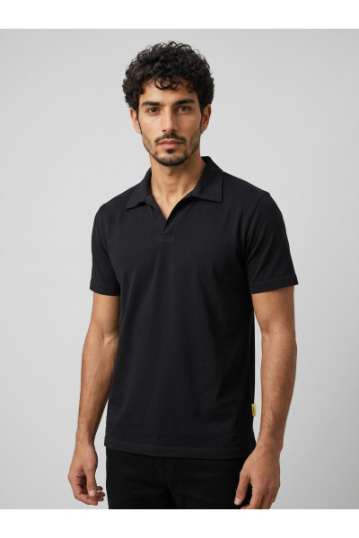 T-shirt Homme à Col Chemise Ouvert Sans Boutons | Tunisie