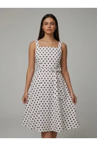 Robe Évasée à Pois et Encolure Carrée Femme | Tunisie