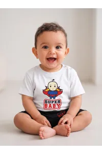 Ensemble Été Bébé Garçon T-shirt "Super Baby" & Short | Tunisie