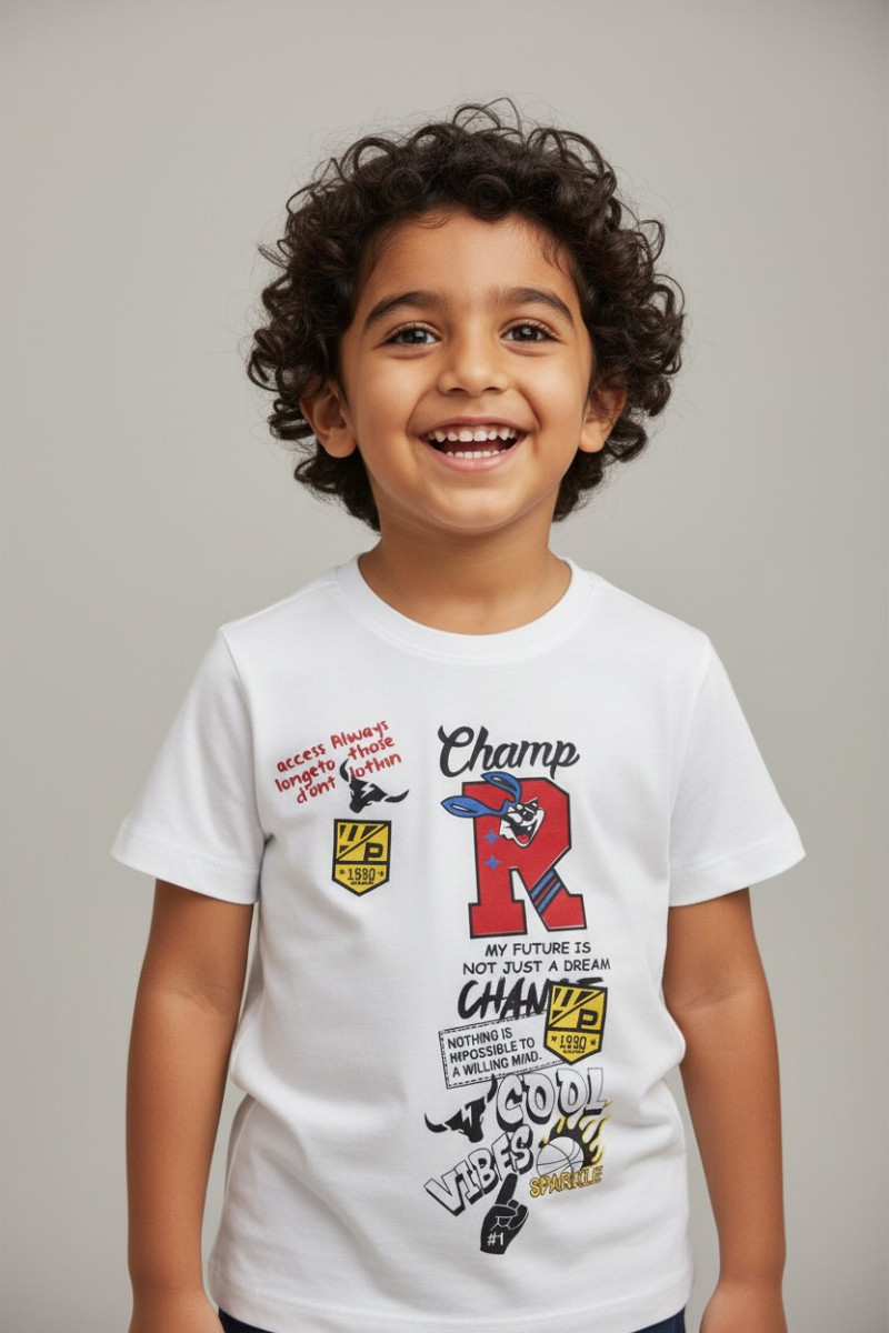 T-shirt Garçon Imprimé Tendance - Style Moderne Enfant | Tunisie