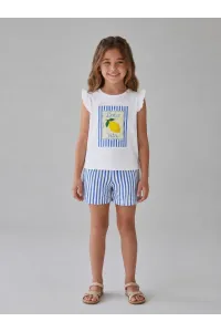 Ensemble Été Fillette Haut Volanté "Dolce Vita" & Short Rayé | Tunisie