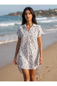 Robe de Plage Tunique Fluide à Motifs Palmiers Femme | Tunisie
