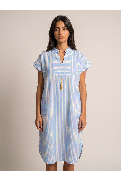 Jebba Femme Moderne à Rayures avec Poches | Mode Femme Tunisie