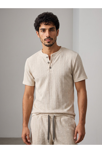 Ensemble Homme T-Shirt Col Boutonné & Short | Mode Homme Tunisie