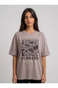 T-shirt Oversize Graphique Femme "Flowers" & Mantra | Tunisie
