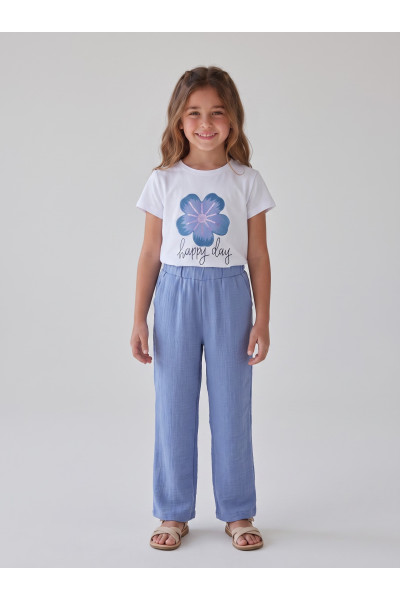 Ensemble Fillette T-shirt "Happy Day" & Pantalon Fluide | Tunisie