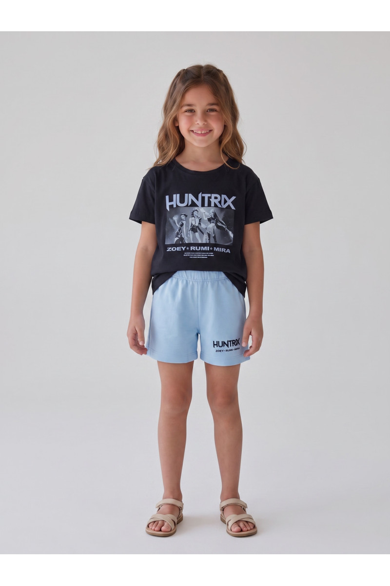 Ensemble Fillette T-shirt Graphique & Short Confort "HUNTRIX" | Tunisie
