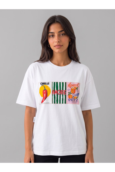 T-shirt Oversize Femme Imprimé "Chilli & Amore" | Tunisie