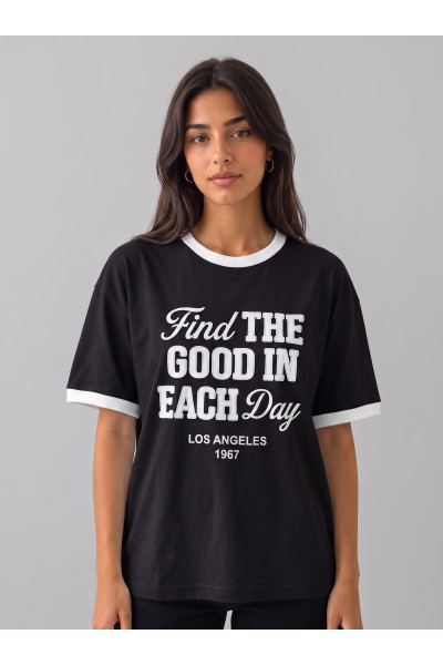 T-shirt Ringer Femme "Find The Good In Each Day" | Tunisie