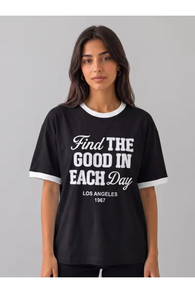 T-shirt Ringer Femme "Find The Good In Each Day" | Tunisie