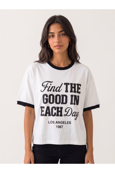 T-shirt Ringer Femme "Find The Good In Each Day" | Tunisie