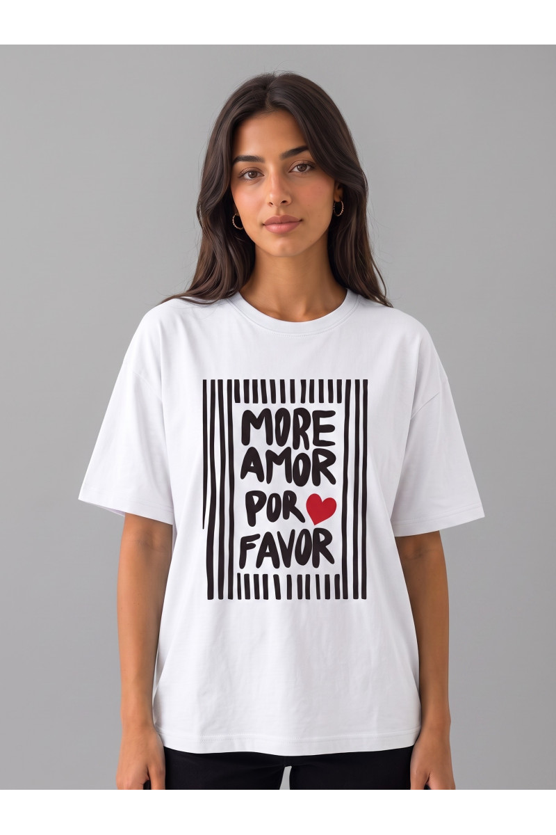 T-shirt Oversize Femme "More Amor Por Favor" | Tunisie