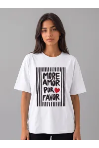 T-shirt Oversize Femme "More Amor Por Favor" | Tunisie