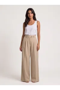 Pantalon Large Taille Haute à Pinces Femme | Tunisie