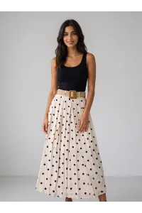 Jupe Longue à Pois & Ceinture Tressée Femme | Tunisie