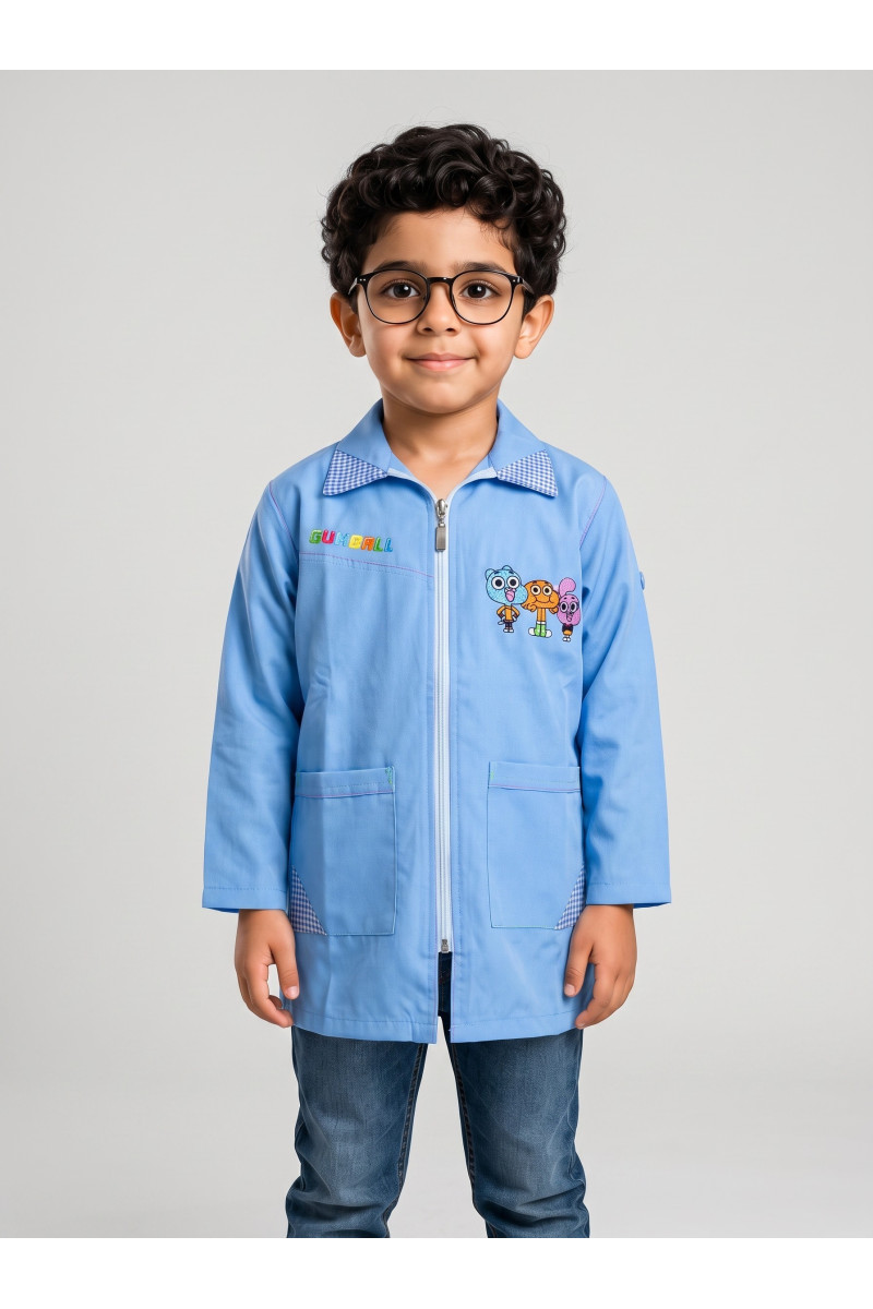 Tablier d'École Garçon Zippé Vichy "Gumball" | Tunisie