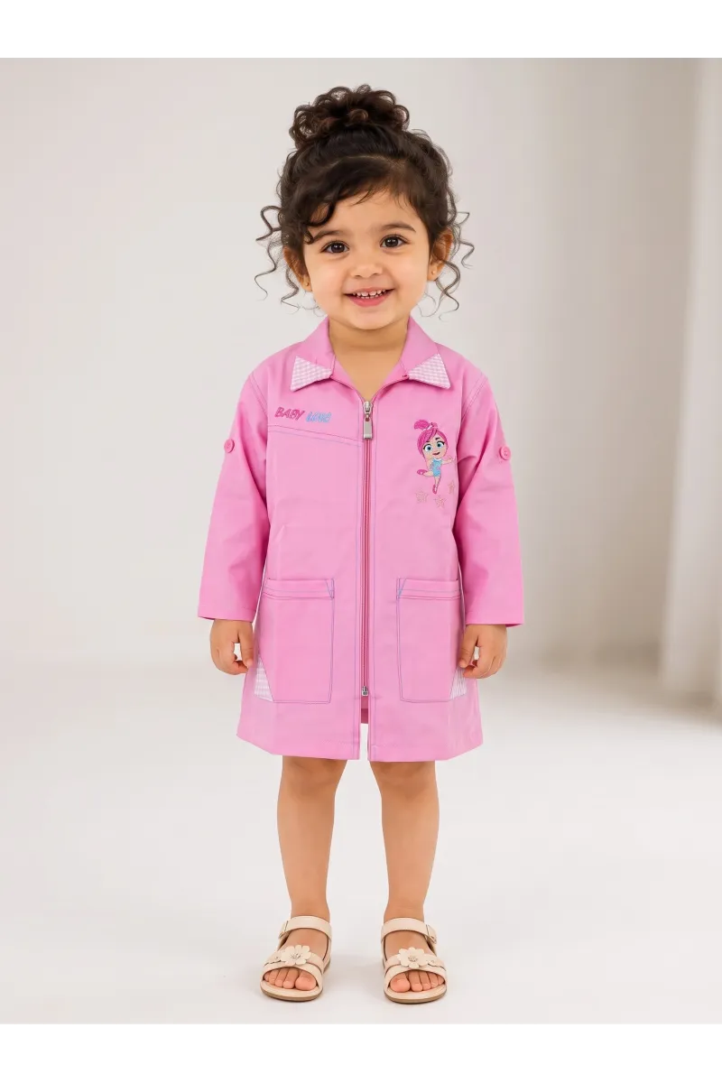 Tablier Garderie Fillette Zippé Vichy & Broderie | Tunisie