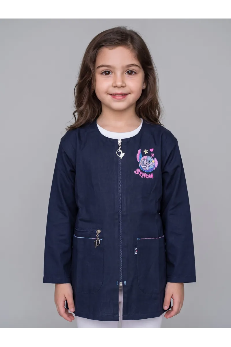 Tablier Fillette Zippé "Stitch" 2-en-1 Manches Détachables | Tunisie