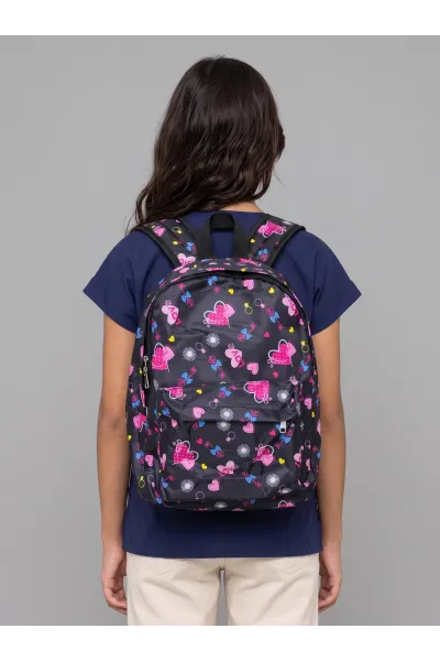 Sac à Dos Scolaire Fille Imprimé Fantaisie Cœurs | Tunisie