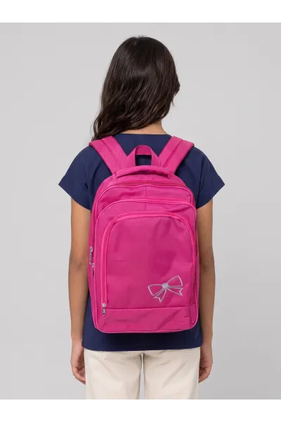 Sac à Dos Scolaire Fille Multi-Poches Motif Nœud | Tunisie