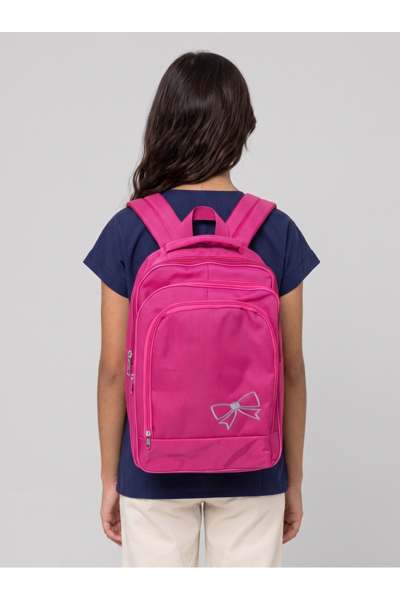 Sac à Dos Scolaire Fille Multi-Poches Motif Nœud | Tunisie