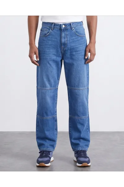 Jean Homme Coupe Droite à Découpes Workwear & 5 Poches | Tunisie