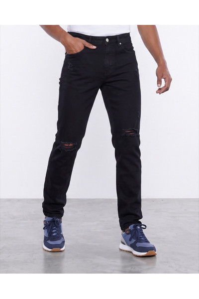 Jean Homme Coupe Slim à Déchirures Genoux & Style Ripped | Tunisie