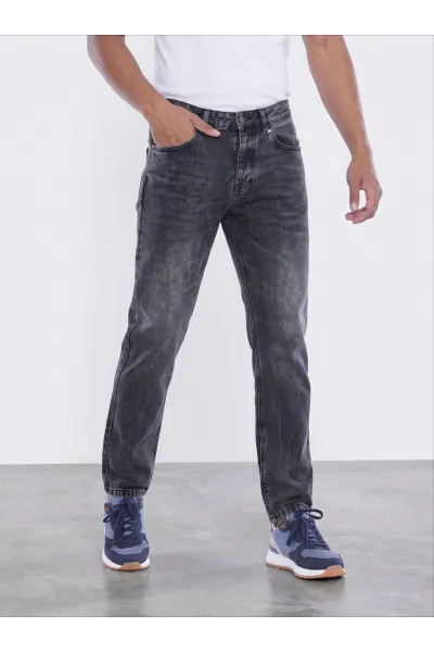 Jean Homme Coupe Slim à Effet Délavé & 5 Poches | Tunisie