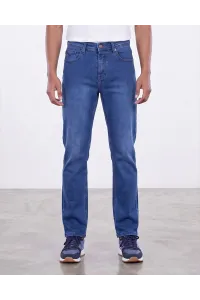 Jean Homme Coupe Semi-Ajustée à Effet Délavé & 5 Poches | Tunisie