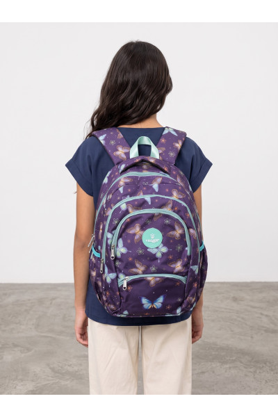 Sac à Dos Scolaire Fille Imprimé Papillons "Veiger" | Tunisie