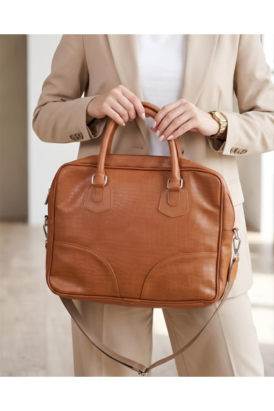 Sac à Main Porte-PC & Porte-Document Effet Croco | Tunisie