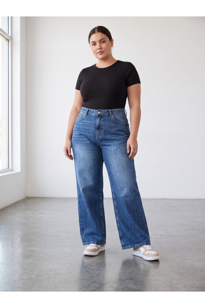 Jean Large Grande Taille Femme | Coupe Wide Leg & Taille Haute Tunisie