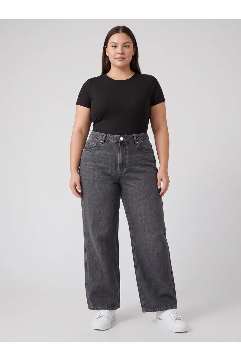 Jean Large Grande Taille Femme | Coupe Wide Leg & Taille Haute Tunisie