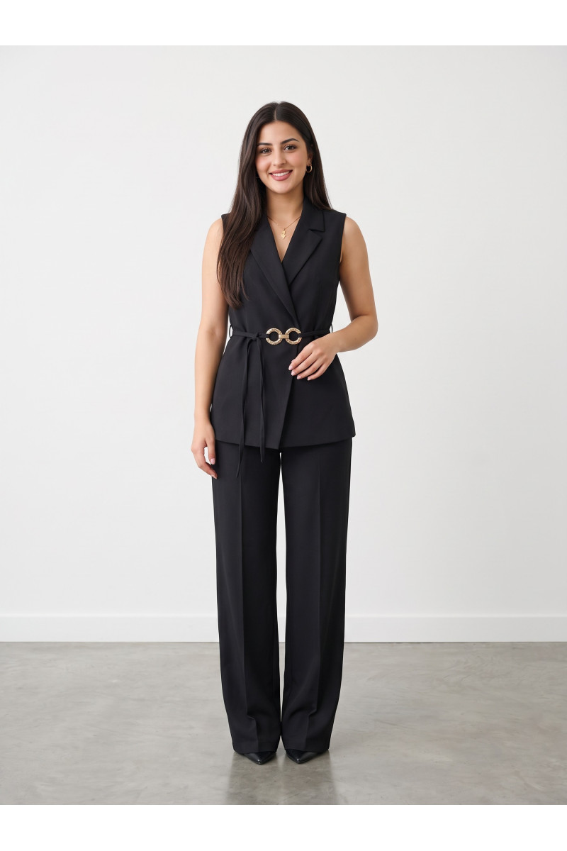 Ensemble Tailleur Femme Sans Manches & Pantalon Large | Chic & Élégant Tunisie