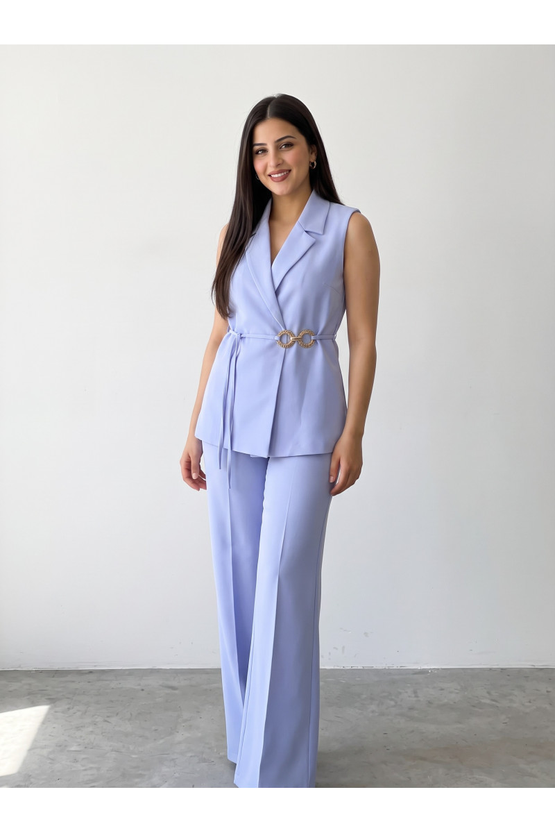 Ensemble Tailleur Femme Sans Manches & Pantalon Large | Chic & Élégant Tunisie