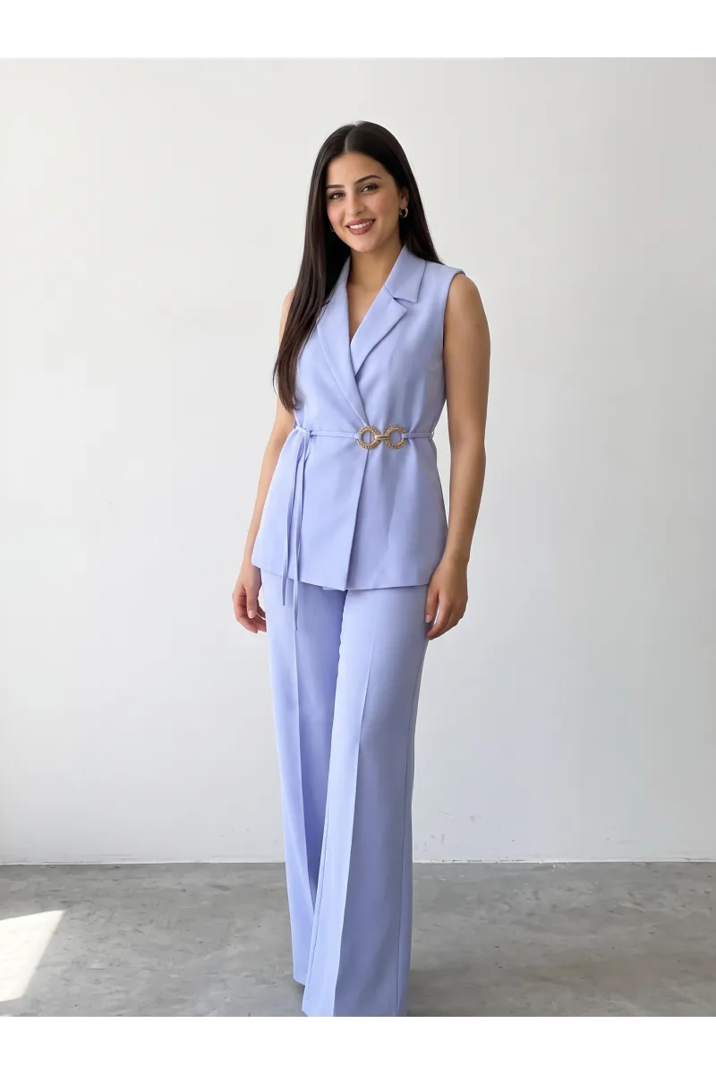 Ensemble Tailleur Femme Sans Manches & Pantalon Large | Chic & Élégant Tunisie