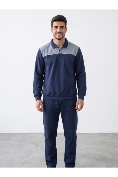 Ensemble Jogging Homme 2 Pièces à Col Chemise | Style Casual Chic Tunisie