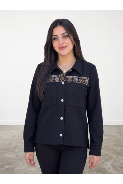 Chemise Femme Toucher Cachemire à Broderies | Style Artisanal Tunisie