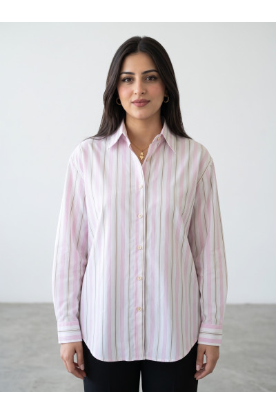 Chemise Femme Classique à Rayures Verticales | Style Chic Tunisie
