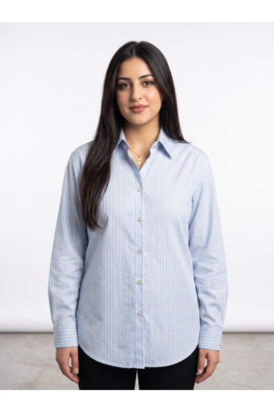 Chemise Femme Classique à Rayures Verticales | Style Chic Tunisie