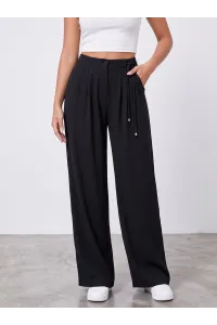 Pantalon Fluide Femme Taille Haute à Cordon Latéral | Style Wide-Leg Tunisie