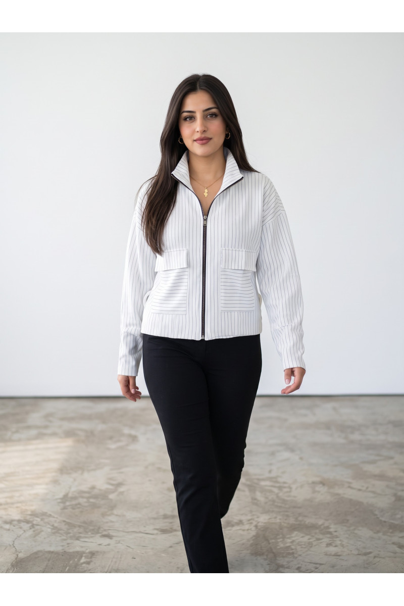 Veste Zippée à Rayures pour Femme | Mode & Tendance Tunisie