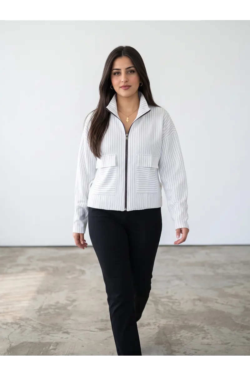 Veste Zippée à Rayures pour Femme | Mode & Tendance Tunisie