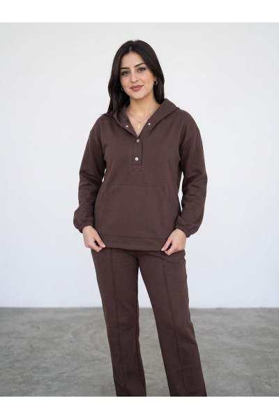 Ensemble Jogging Capuche et Boutons Femme | Mode Sportswear Tunisie