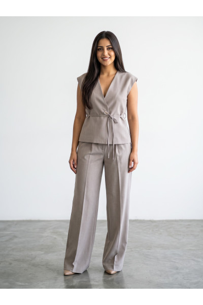 Ensemble blazer  Sans Manches et Pantalon Large Femme | Tunisie