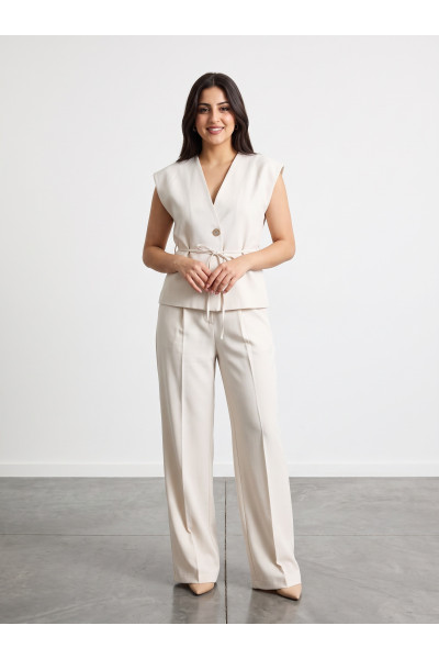 Ensemble blazer  Sans Manches et Pantalon Large Femme | Tunisie