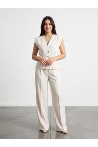 Ensemble blazer  Sans Manches et Pantalon Large Femme | Tunisie
