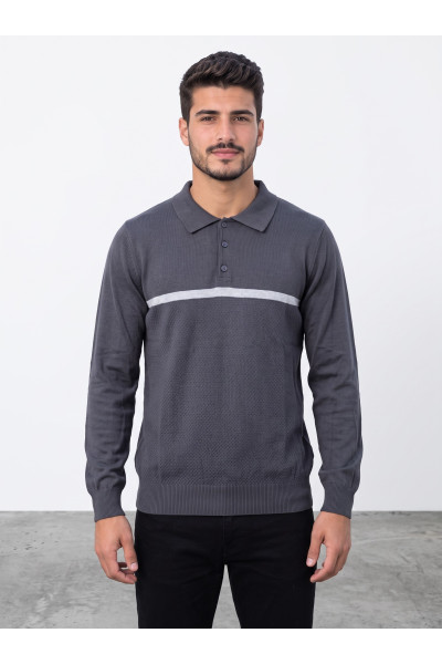 Polo Pull en Maille Manches Longues Homme | Mode Homme Tunisie