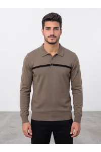Polo Pull en Maille Manches Longues Homme | Mode Homme Tunisie