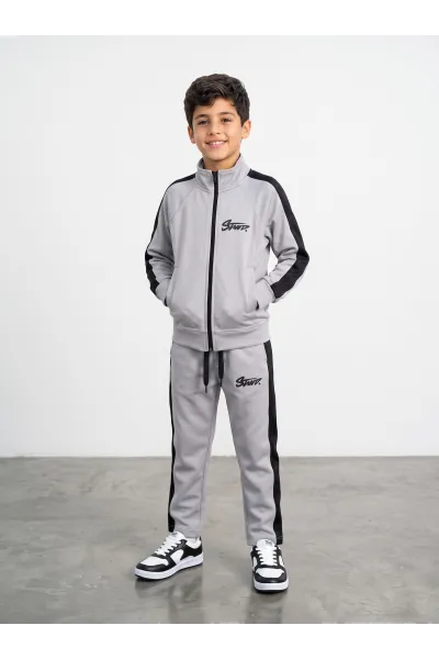 Survêtement Zippé Garçon avec Bandes Latérales | Mode Enfant Tunisie